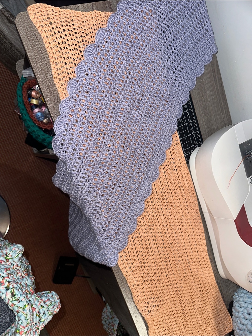 Crochet doilies Lavender and Peach
